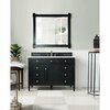 James Martin Vanities Brittany 48in Single Vanity, Black Onyx w/ 3 CM Eternal Serena Quartz Top 650-V48-BKO-3ESR